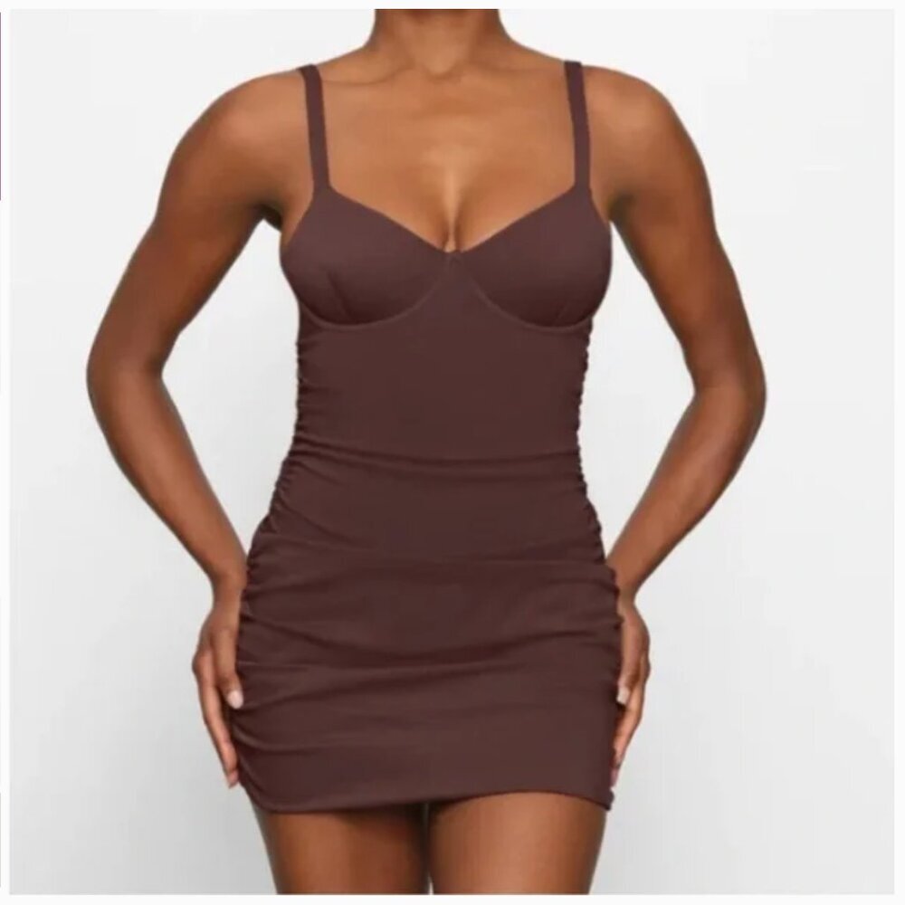 NWT SKIMS Sculpting Swim Ruched One Piece Swimsuit in Cocoa Size‎ 3X